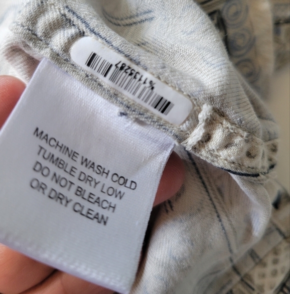 Joseph & Feiss Printed Silk Shirt Size 2X Cream - Picture 9 of 10